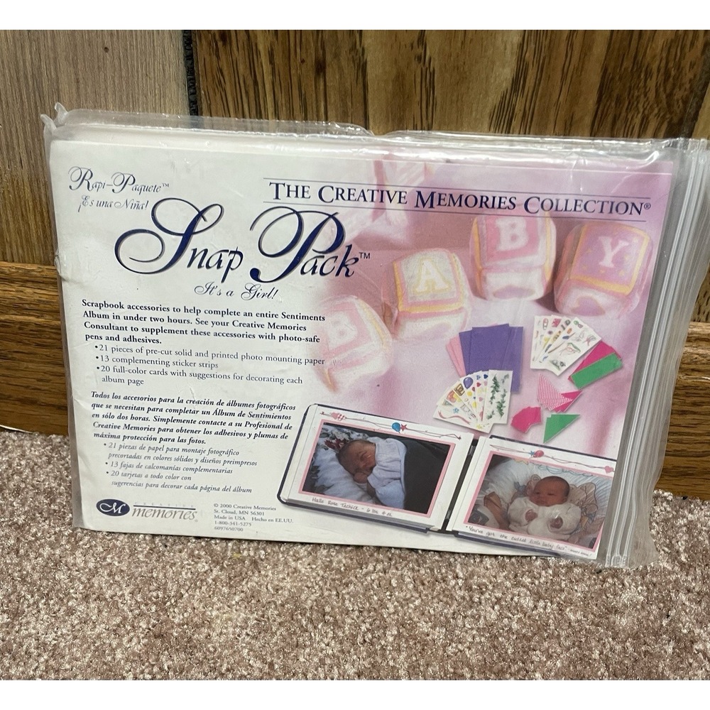 Creative Memories "It's A Girl" Snap Pack 54 Pieces Baby Girl